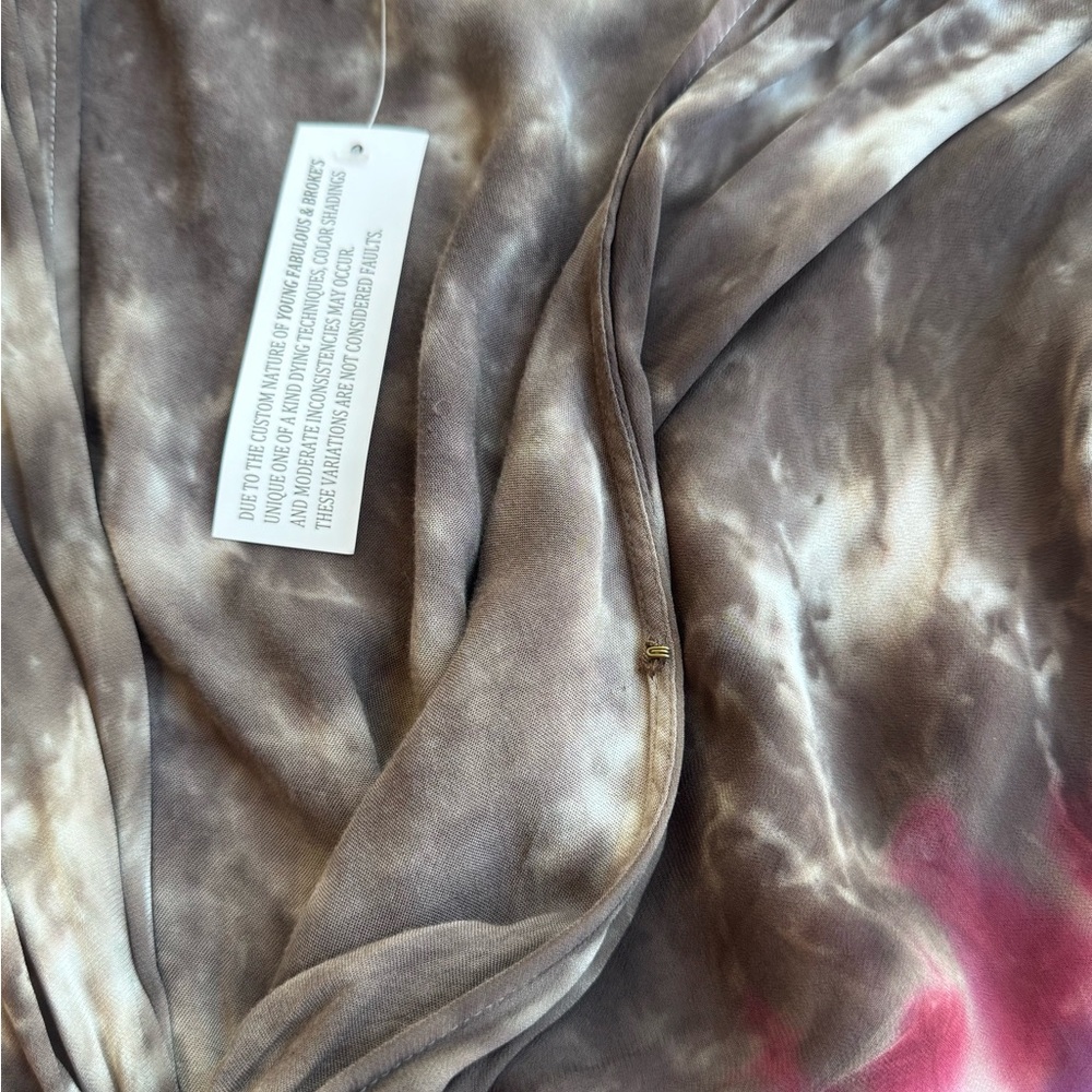 NWOT Young Fabulous & Broke Helena Boho Tie-Dye Knot Front Maxi Dress Sz SM - Picture 9 of 14